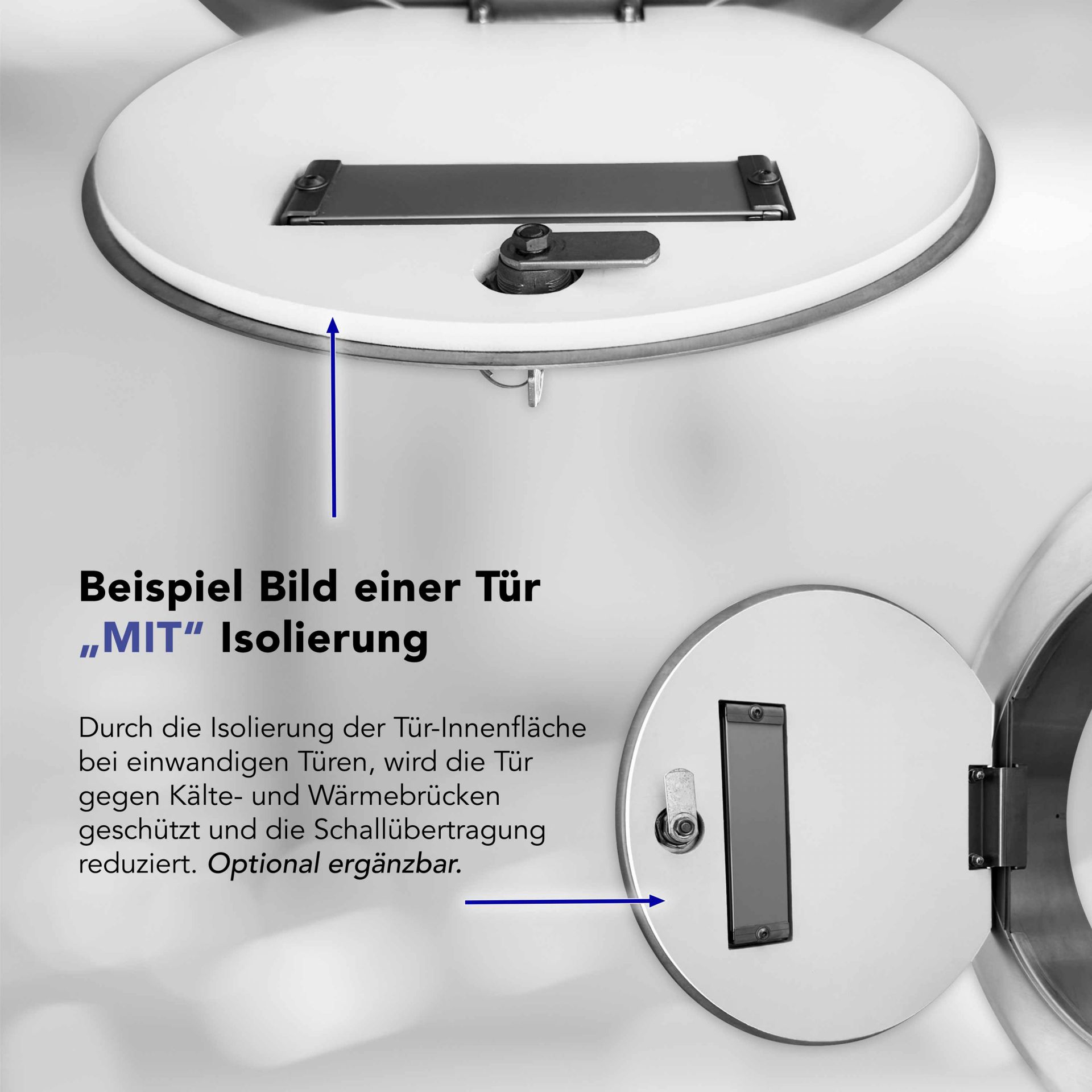 Einwurftür Metall - Edelstahl - einwandig - ohne Dichtung - schmaler Rahmen - eckig/rund/rund - ⌀ 300 mm