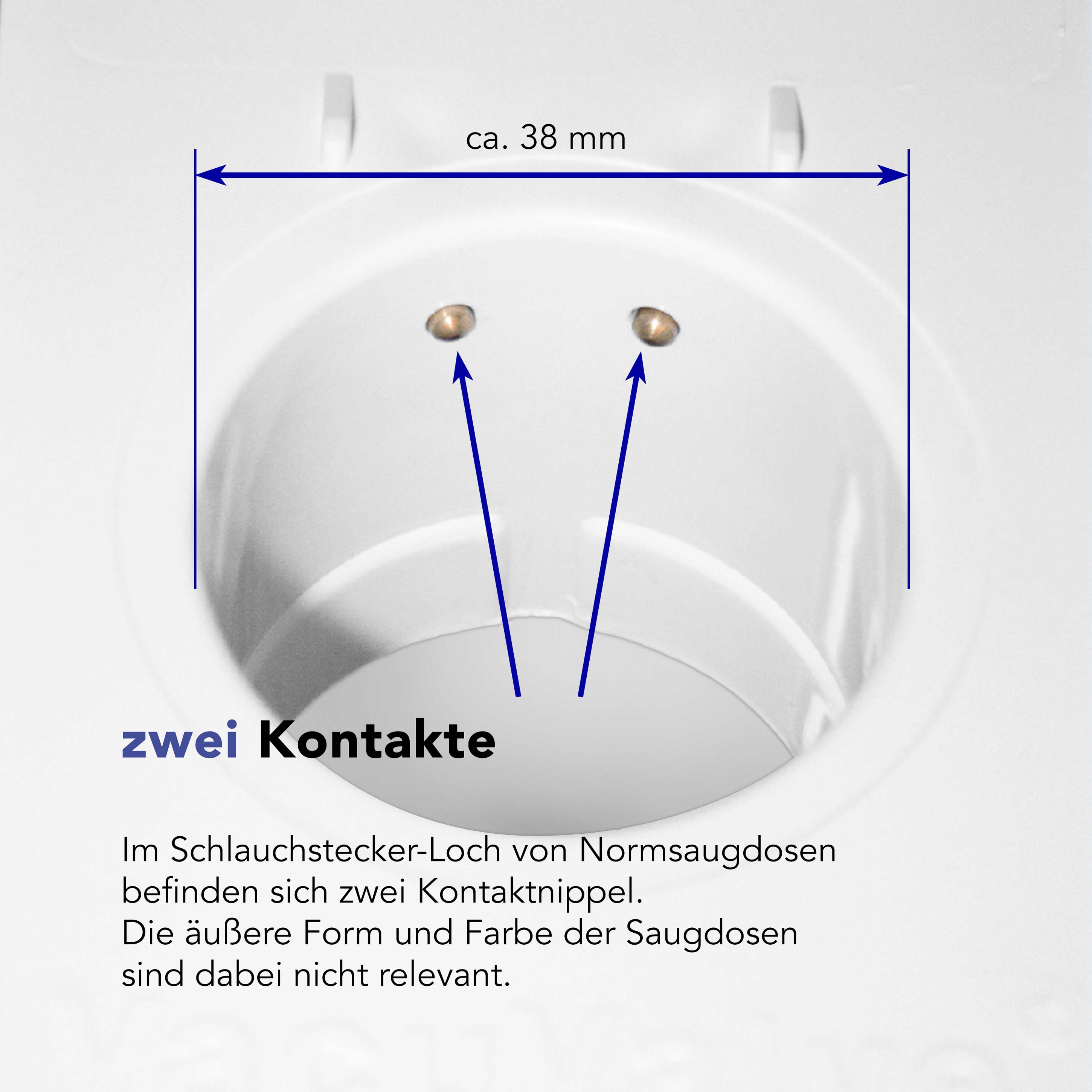 Aufputz-Saugdose od. Wandsaugdose mit Metall-Box - edelstahl blank